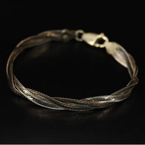 Sterling Silver - ITALY SU Two-Tone Braided Herringbone
Chain❤️
